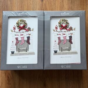 Hallmark Holiday Card Set - Festive Gray and Red
